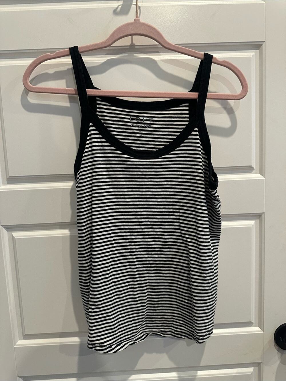 LOFT Medium Vintage soft striped Tank top Coastal Preppy Lightweight Sleeveless